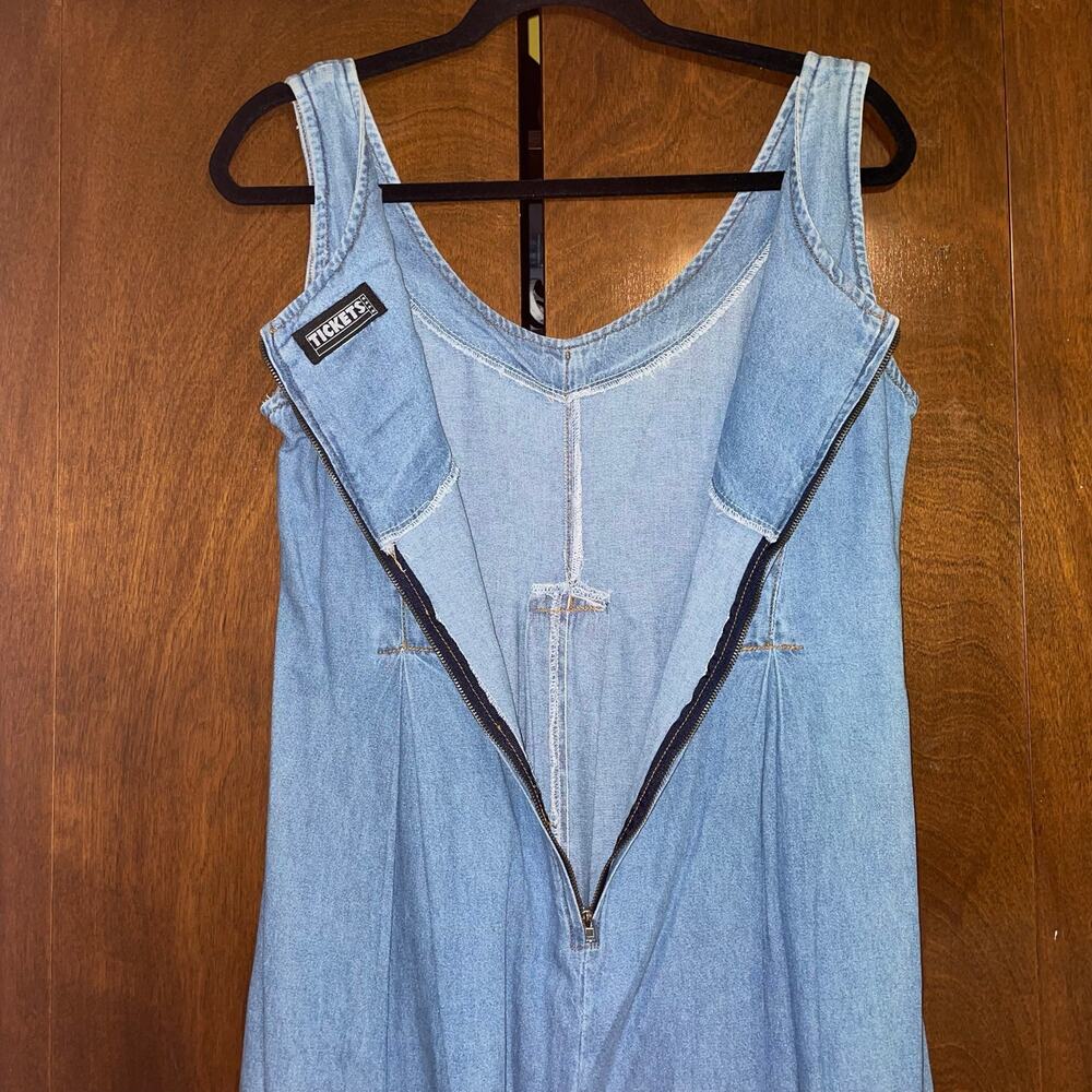 Vintage Tickets Clothing Balloon Wide Leg Denim Jumpsuit 90s Y2K Boho READ4SIZE - Picture 6 of 16